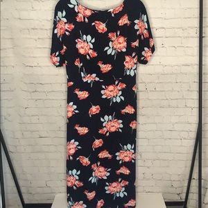 ModCloth. Navy Floral Dress with Pockets size:L